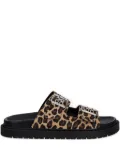 Copenhagen leopard-print buckled flat sandals - Black