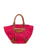 Balenciaga Pre-Owned 2000-2018 Small Raffia Motocross Panier Basket tote bag - Pink
