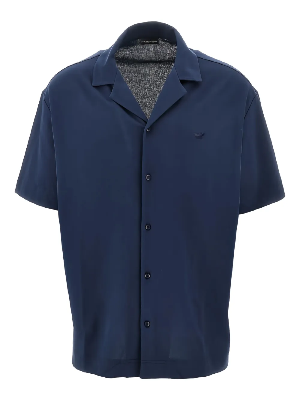 Emporio Armani cotton short-sleeve shirt Blauw