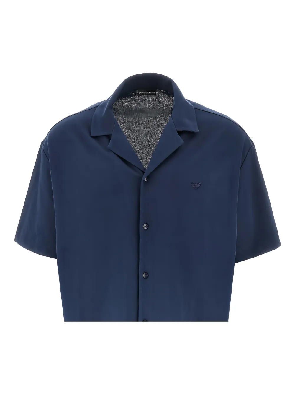 Emporio Armani cotton short-sleeve shirt Blauw