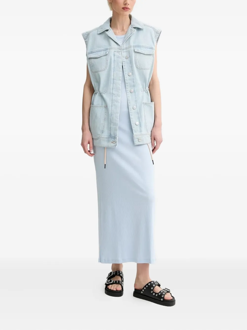 MUNTHE Mouwloze jurk - Blauw
