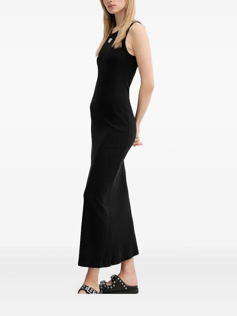 Munthe Ribbed Sleeveless Maxi Dress In Black