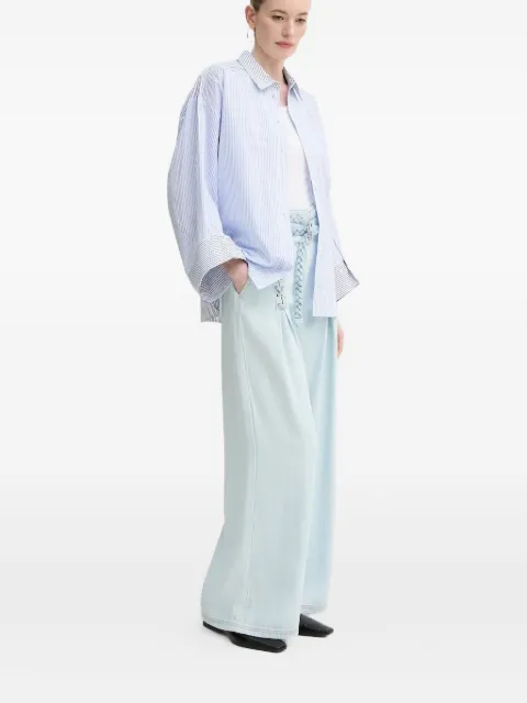 MUNTHE braided-lace-up wide-leg jeans