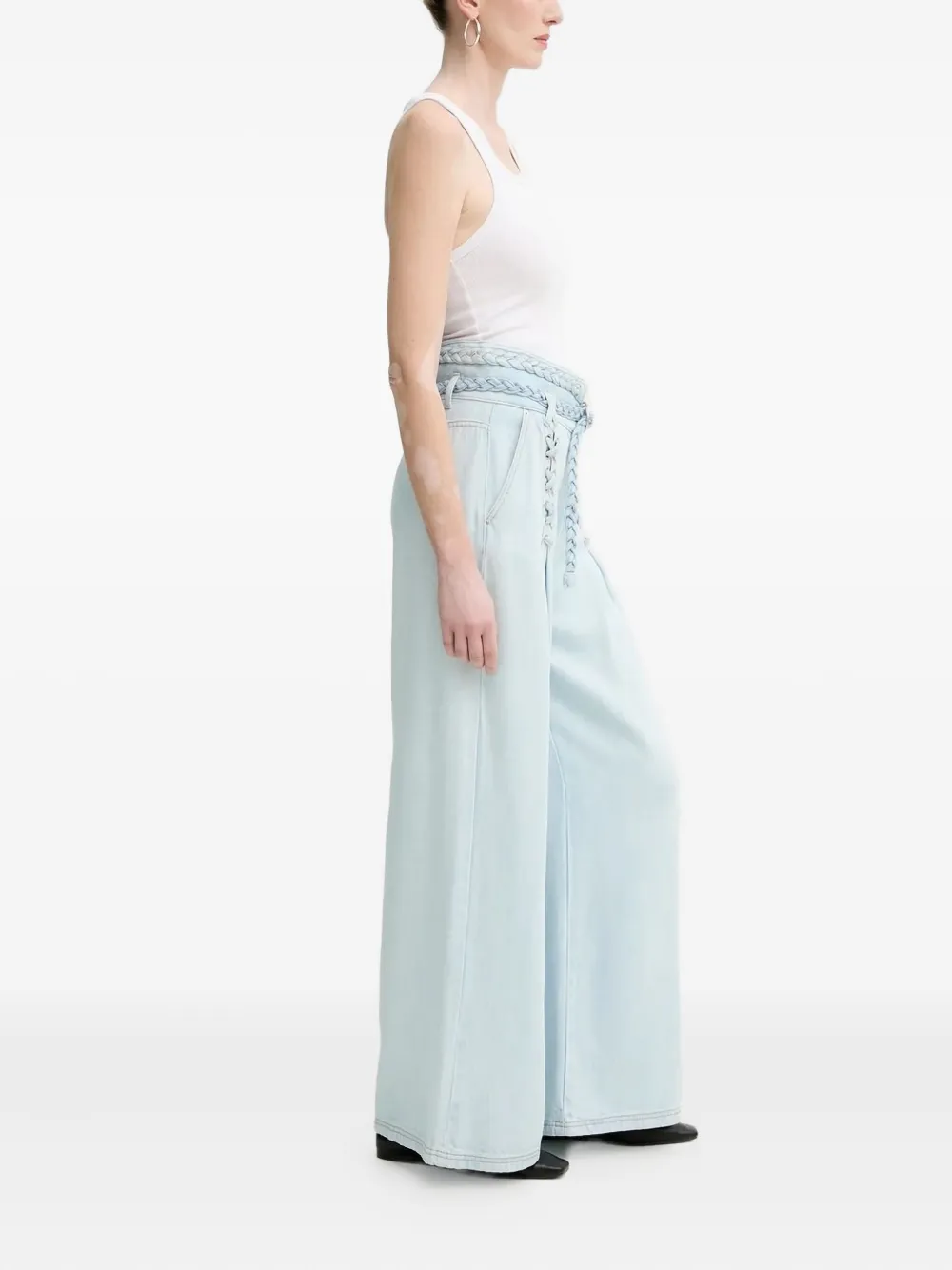 MUNTHE Jeans met wijde pijpen en veters - Blauw