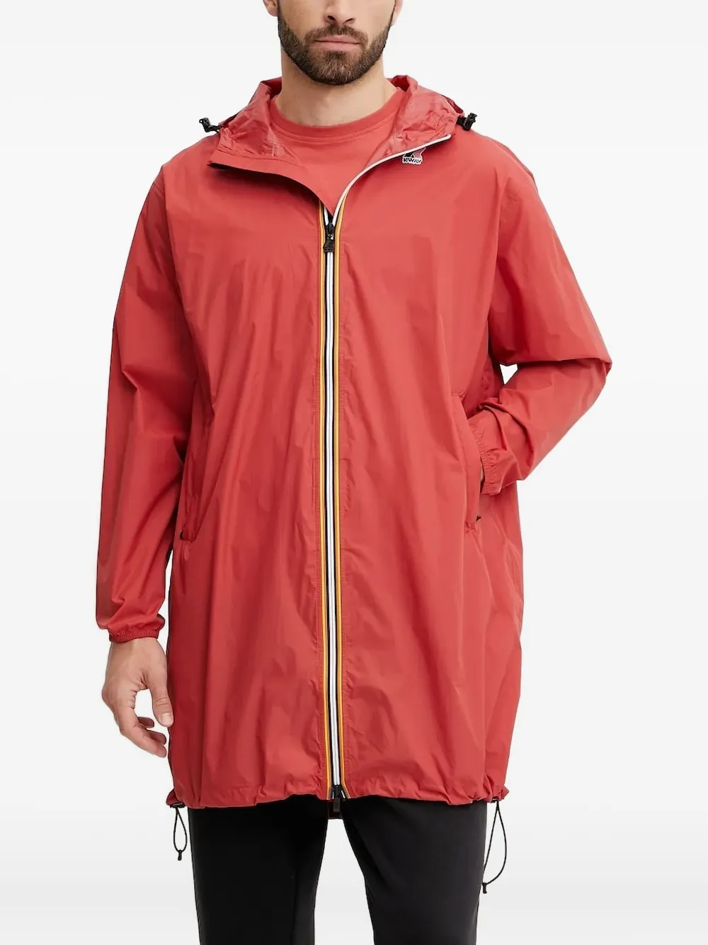 K-Way Regenjas met capuchon en rits Rood
