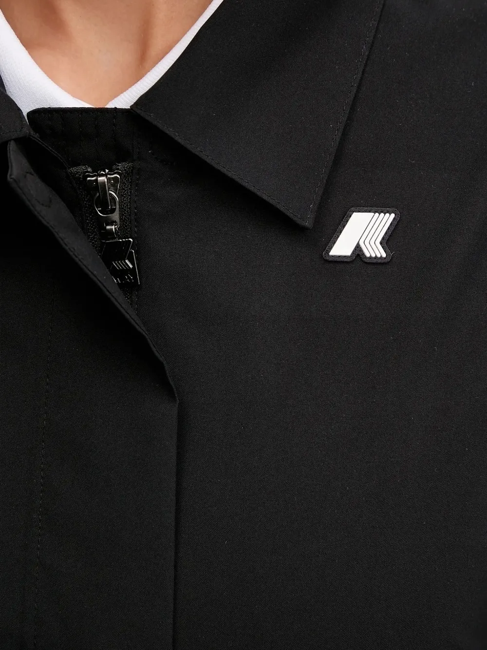 K-Way Trenchcoat met ceintuur en ritssluiting Zwart