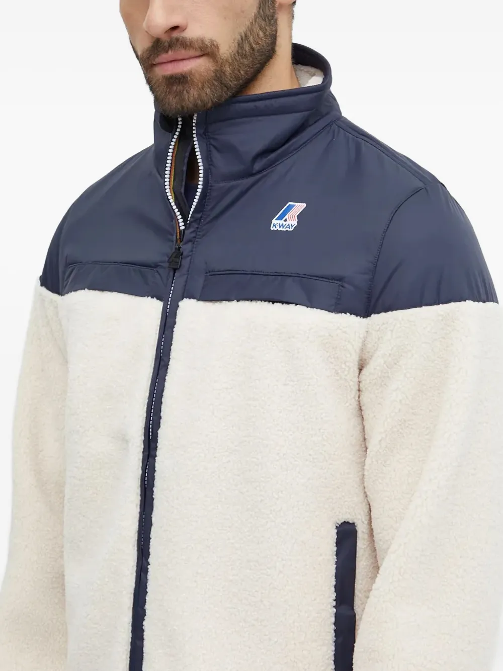 K-Way Le Vrai 3.0 Jilde Orsetto jack met fleece vlakken en rits Beige