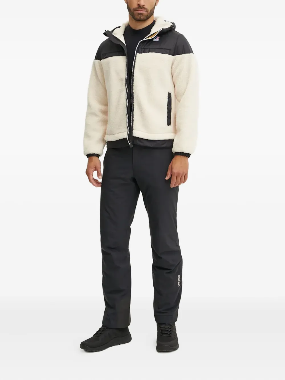 K-Way Fleece jack met capuchon 01A ECRU BLACK