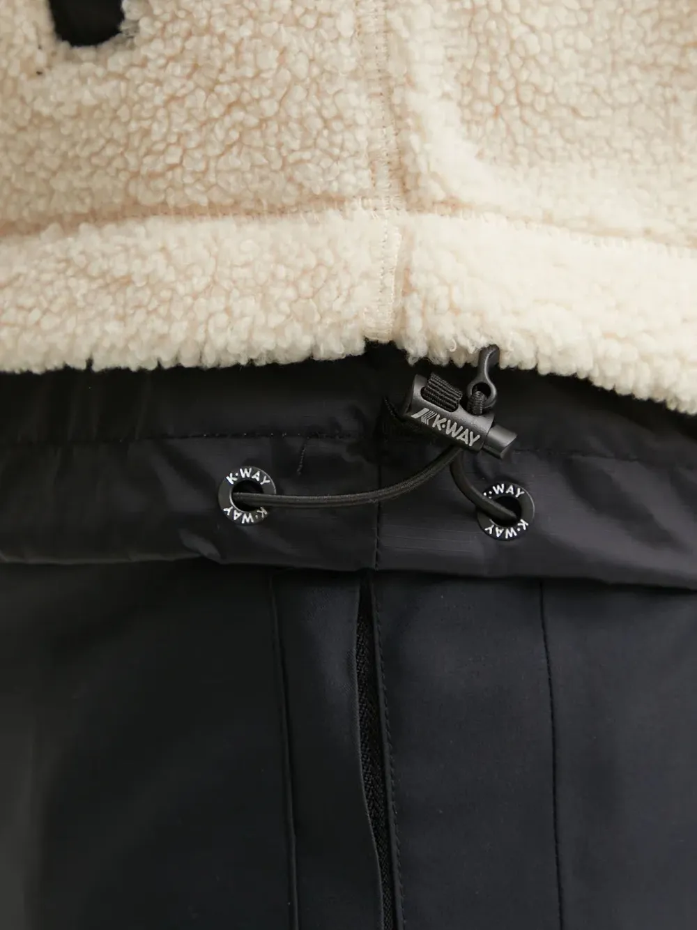 K-Way Fleece jack met capuchon 01A ECRU BLACK