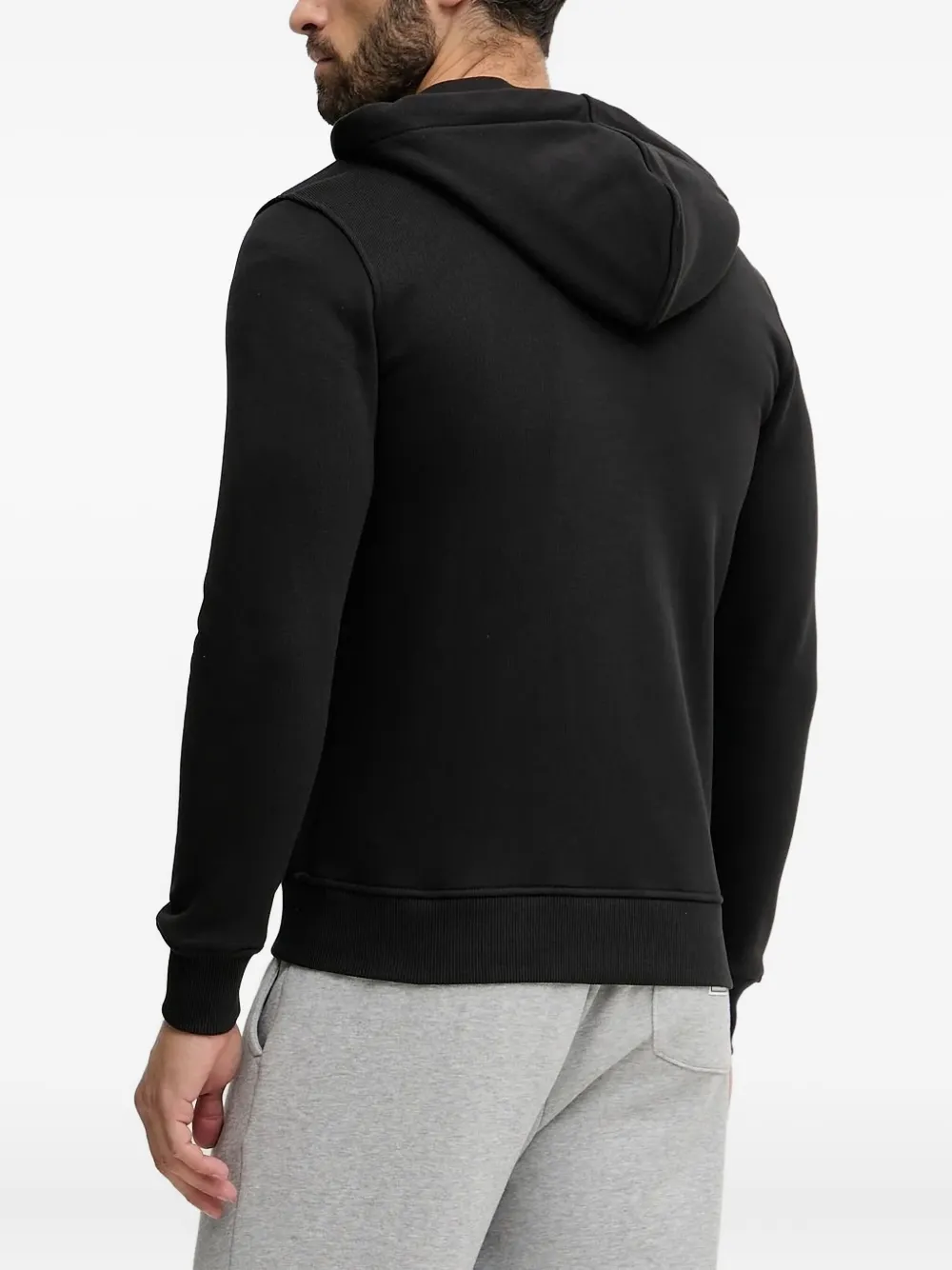 K-way Zip-front Hooded Hoodie In Black