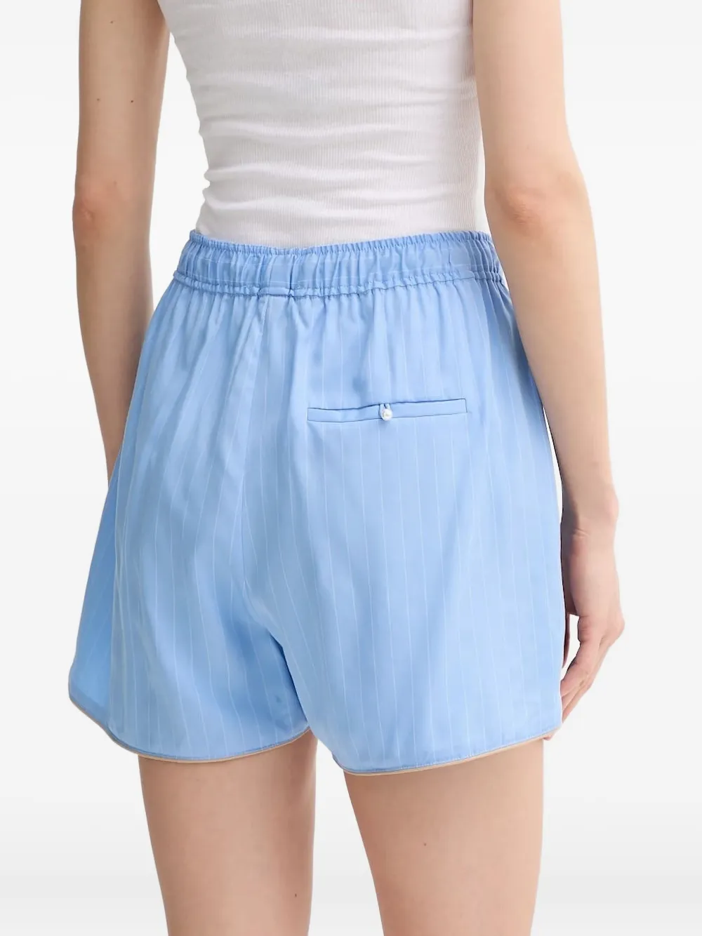 MUNTHE Uppi pinstripe drawstring shorts Blauw