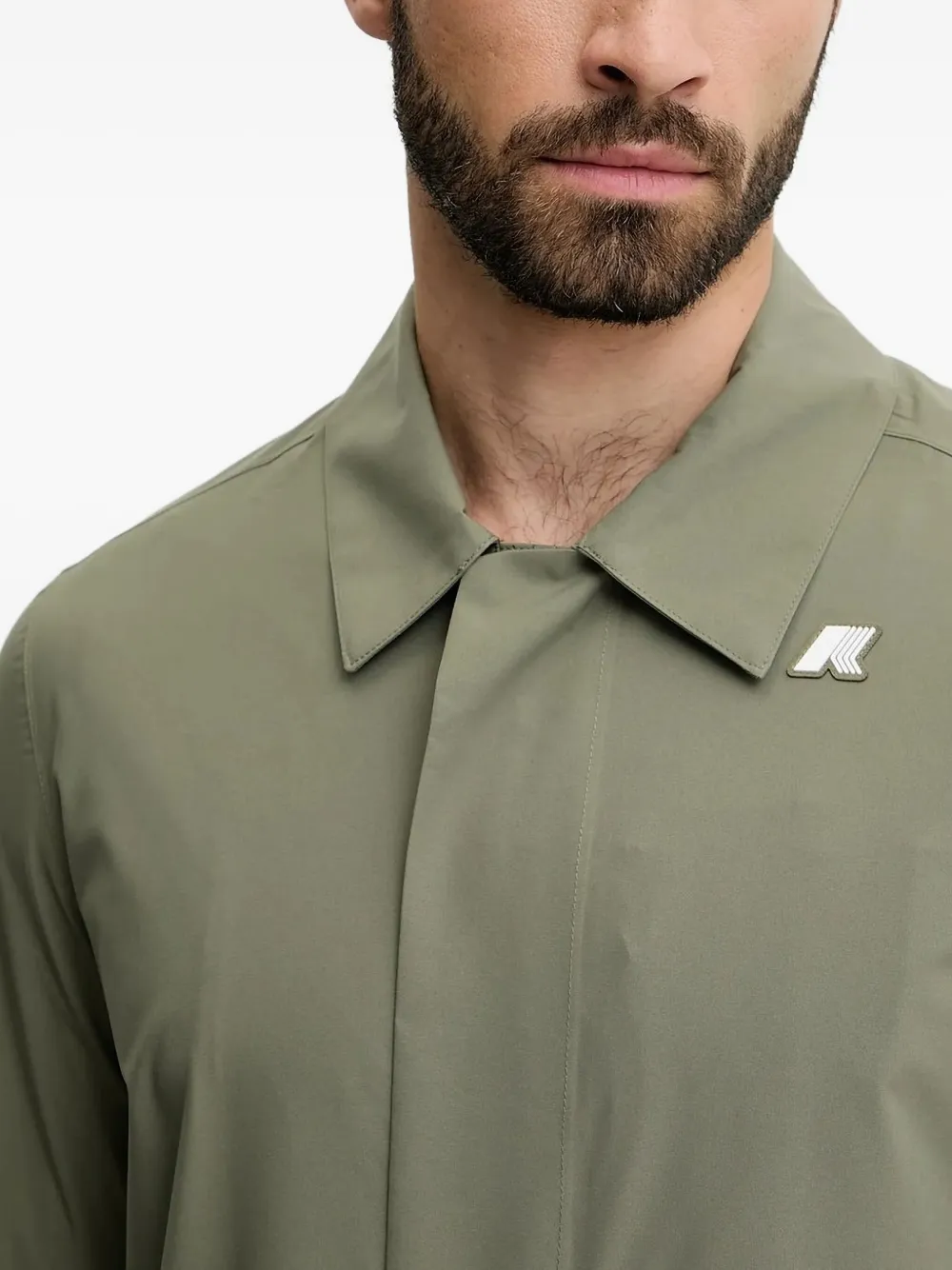  K-way Logo-patch Buttoned Jacket - Green 