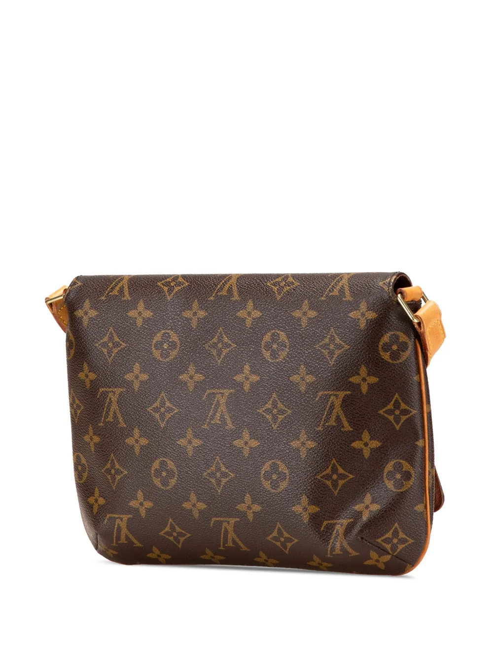Pre-owned Louis Vuitton 2001 Monogram Musette Tango Short Strap Shoulder Bag In Brown