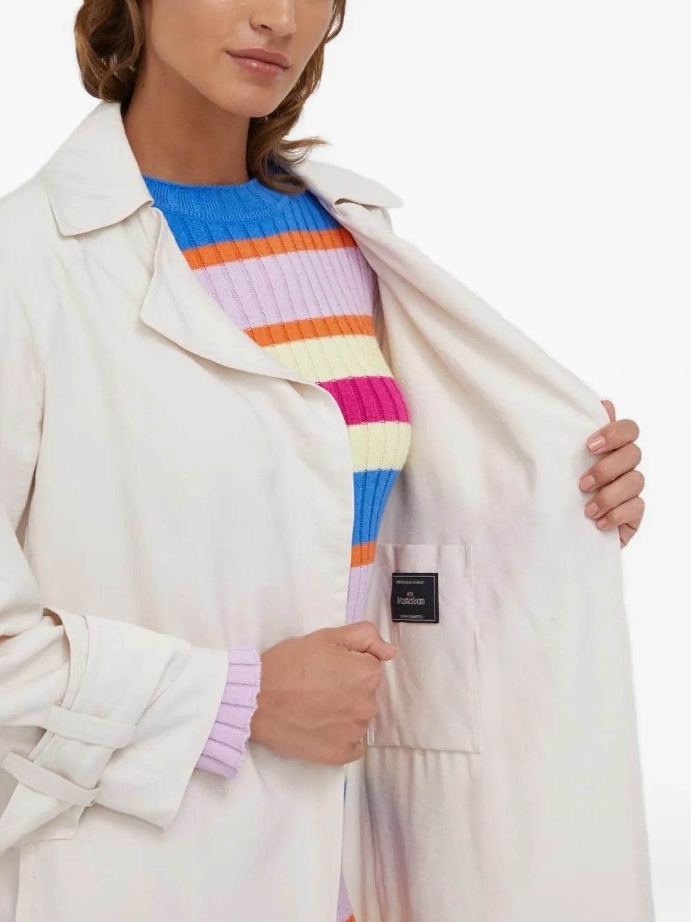 Drykorn Trenchcoat met gestrikte cuffs Wit