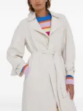 Drykorn belted tie-cuff trench coat - White