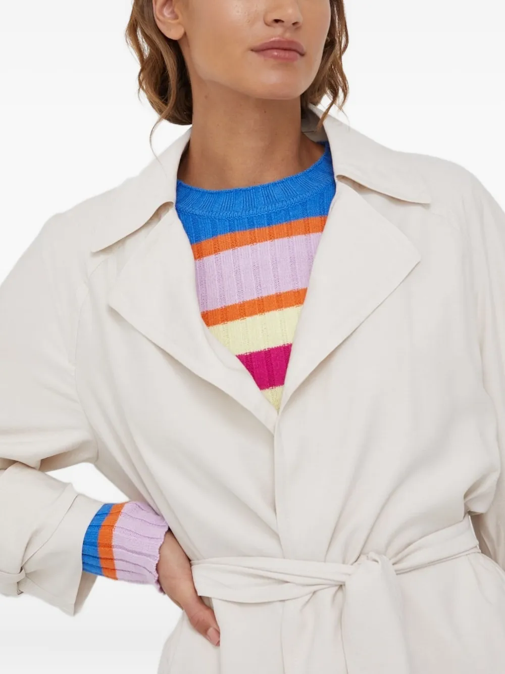 Drykorn Trenchcoat met gestrikte cuffs Wit