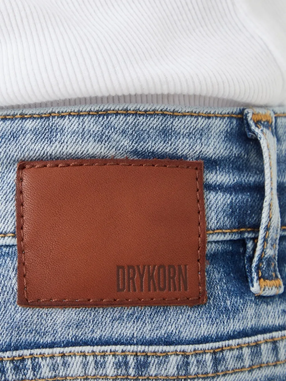Drykorn Gerafelde skinny jeans met licht wassing Blauw