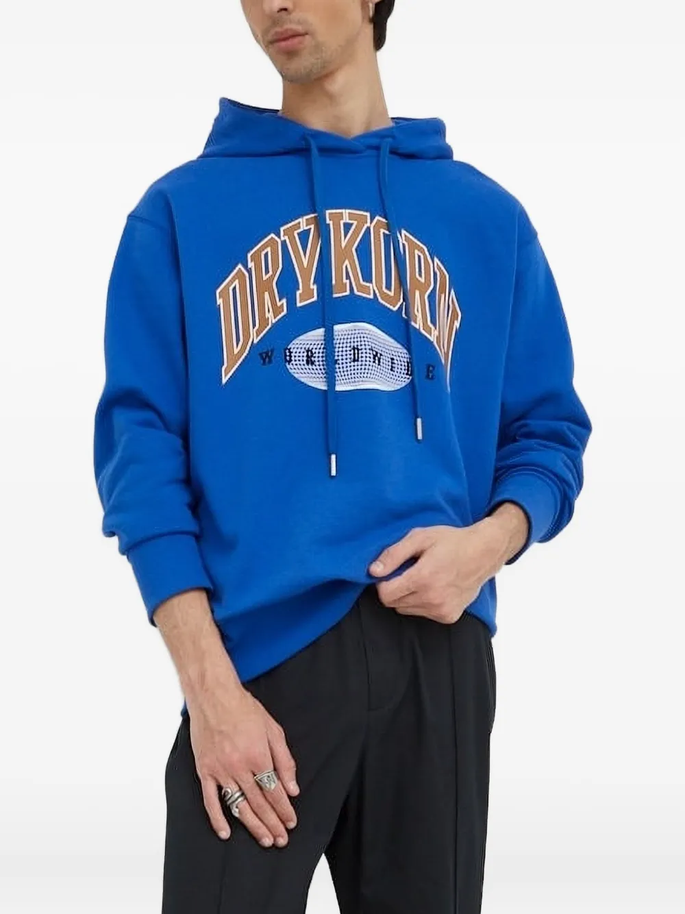 Drykorn logo-print hoodie | Blue | Image 1