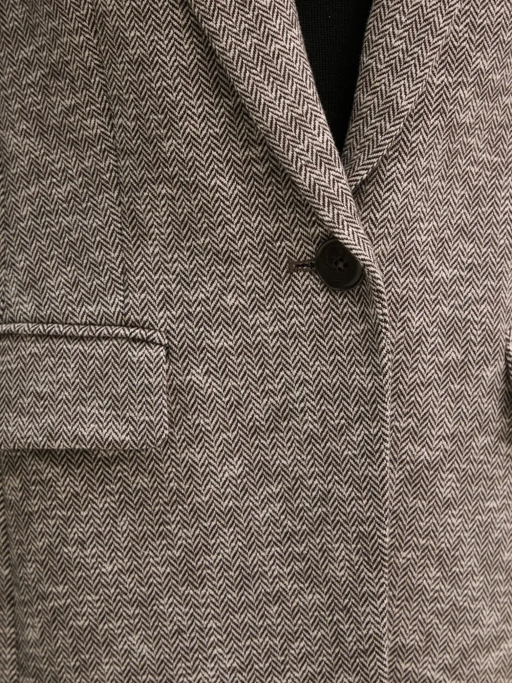 Drykorn Atlin blazer met enkele rij knopen en visgraatpatroon Bruin