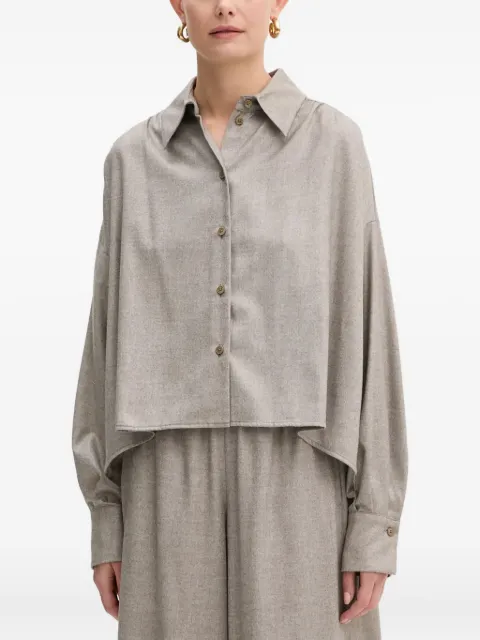 Drykorn Flanna ruffled-hem shirt