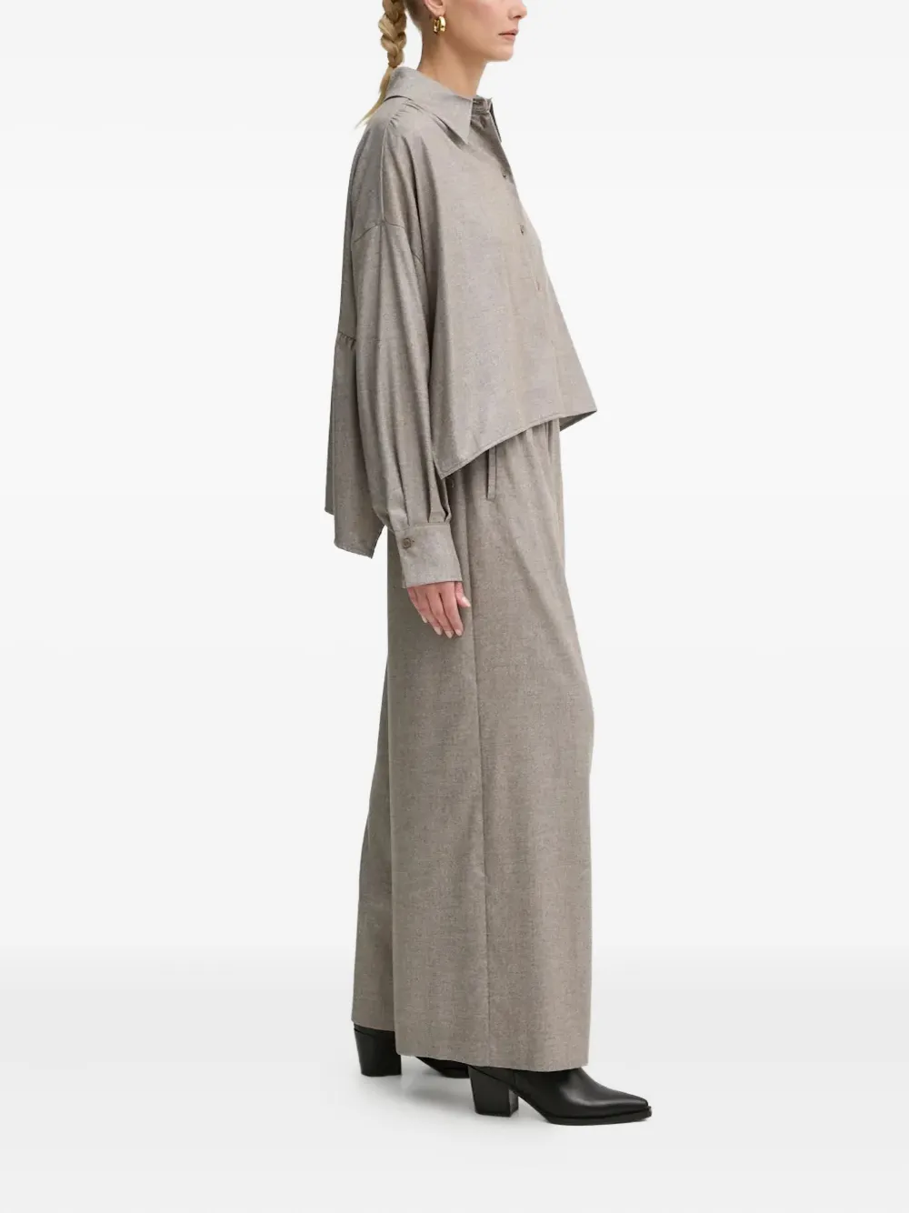 Drykorn Flanna blouse met ruches - Grijs
