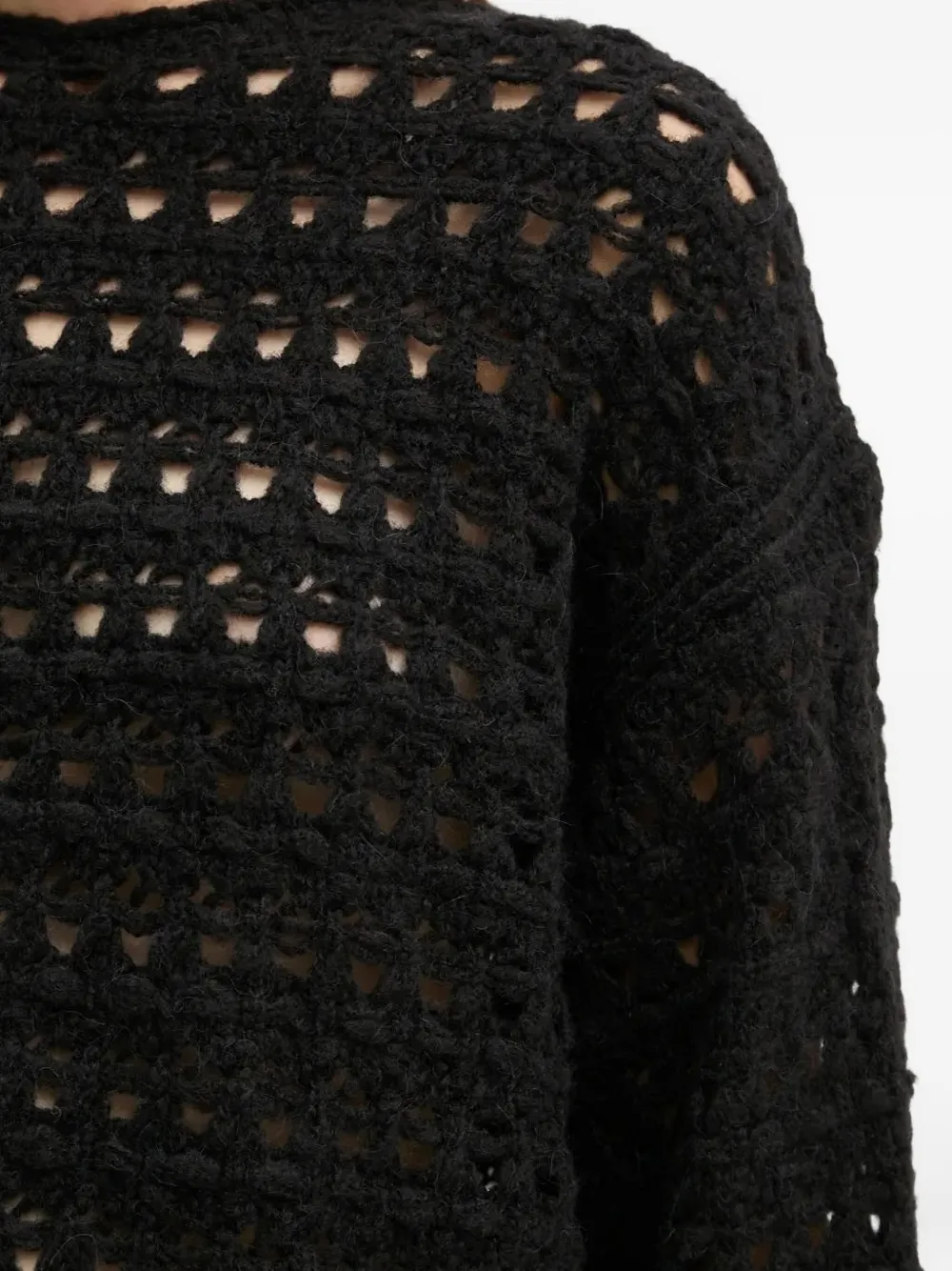 Drykorn Open-knit Sweater In Black