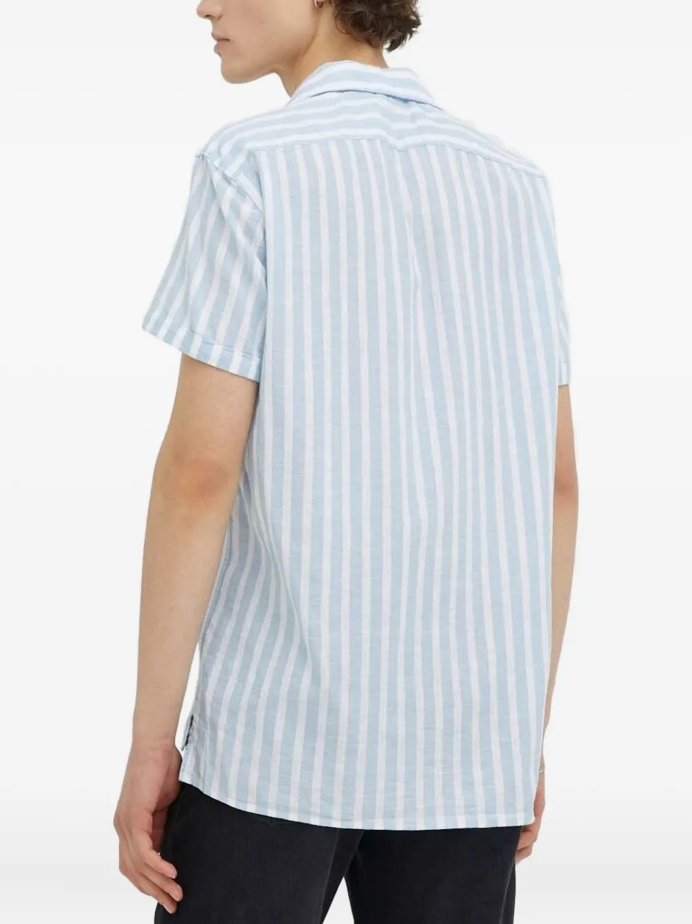 Drykorn stripe short-sleeve shirt - Blauw