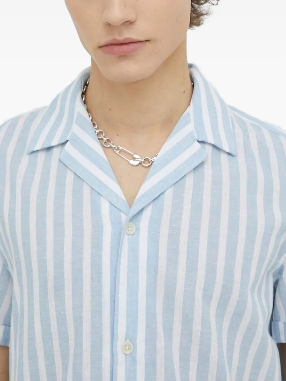 Drykorn stripe short-sleeve shirt Blauw