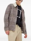 Drykorn faux shearling-collar checked jacket - Brown