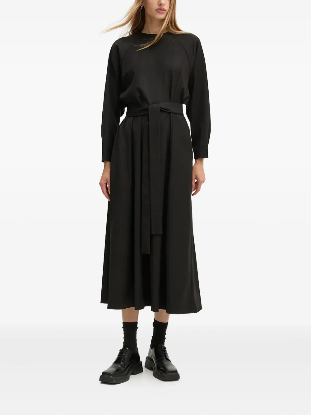Drykorn belted pleated dress | Black | Image 1