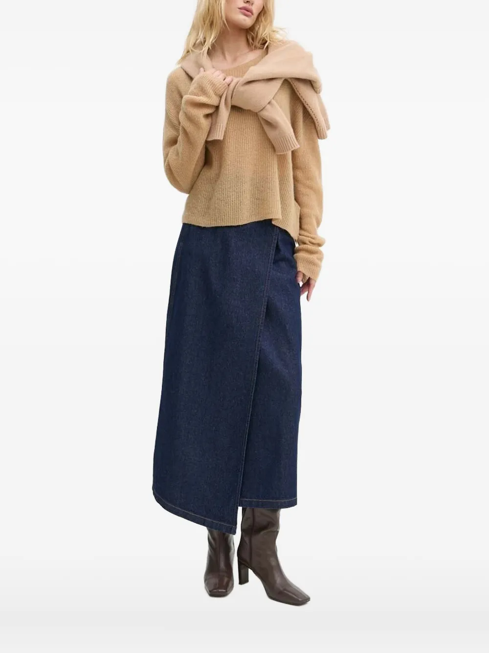 Drykorn Ribbed-knit Long-sleeve Sweater In Brown