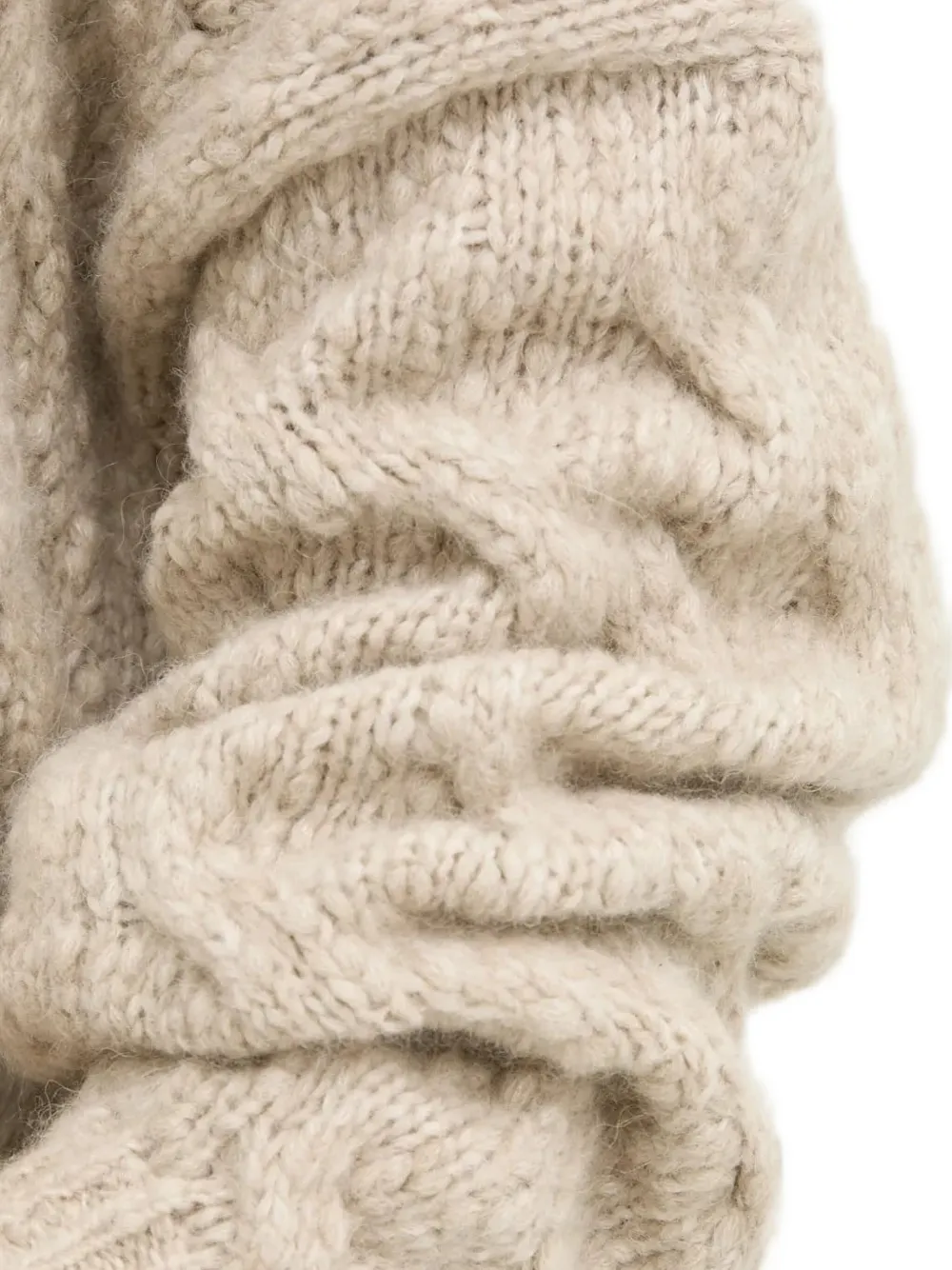 Drykorn Kabelgebreide trui Beige