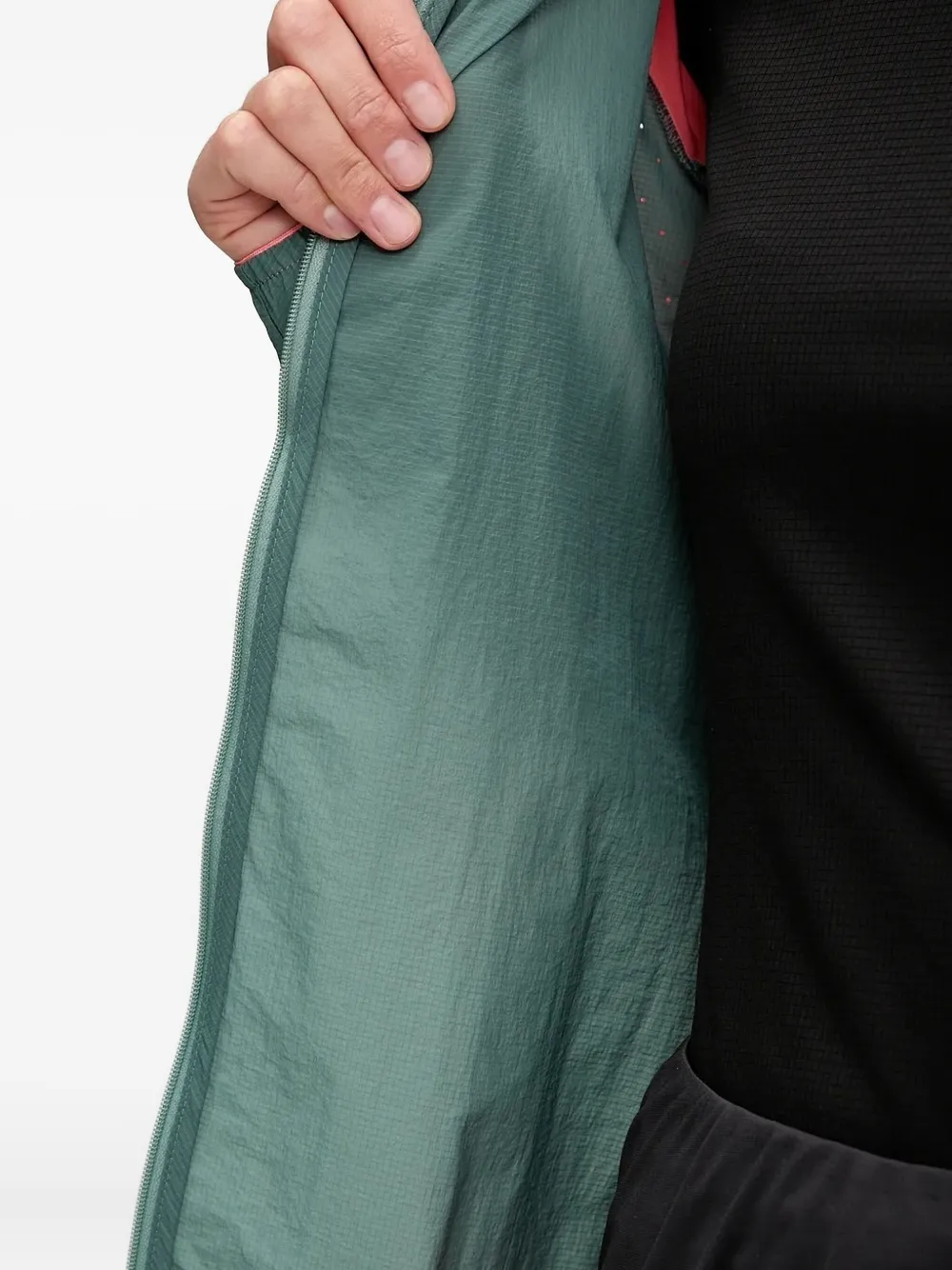 Dynafit Transalper Hooded Two-tone Jacket In Green