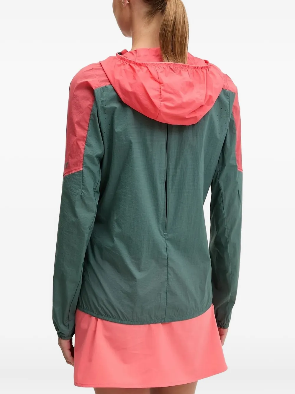 Dynafit Transalper Hooded Two-tone Jacket In Green