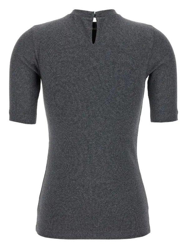 美品✨BRUNELLO CUCINELLI モニーレ カットソー Tシャツ Brunello Cucinelli Monile Ribbed T-shirt | Grey | FARFETCH