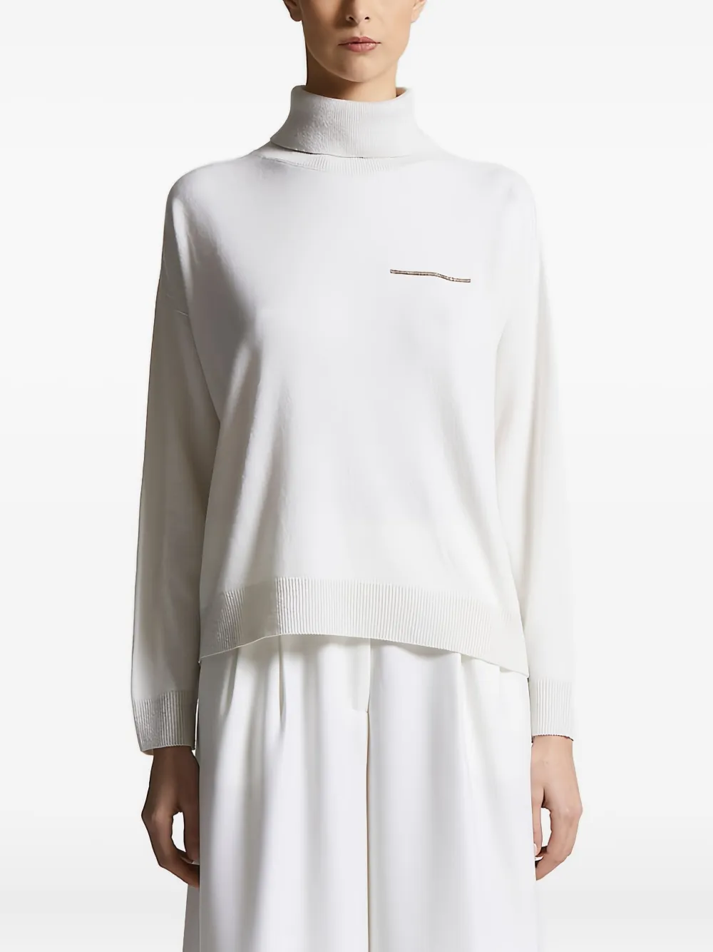 Peserico mock neck sweater | White | Image 1