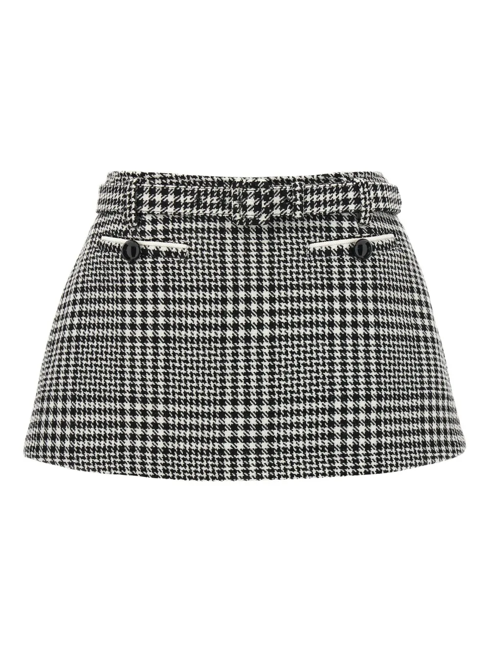Self-Portrait houndstooth bouclé wool skort | Black | Image 1