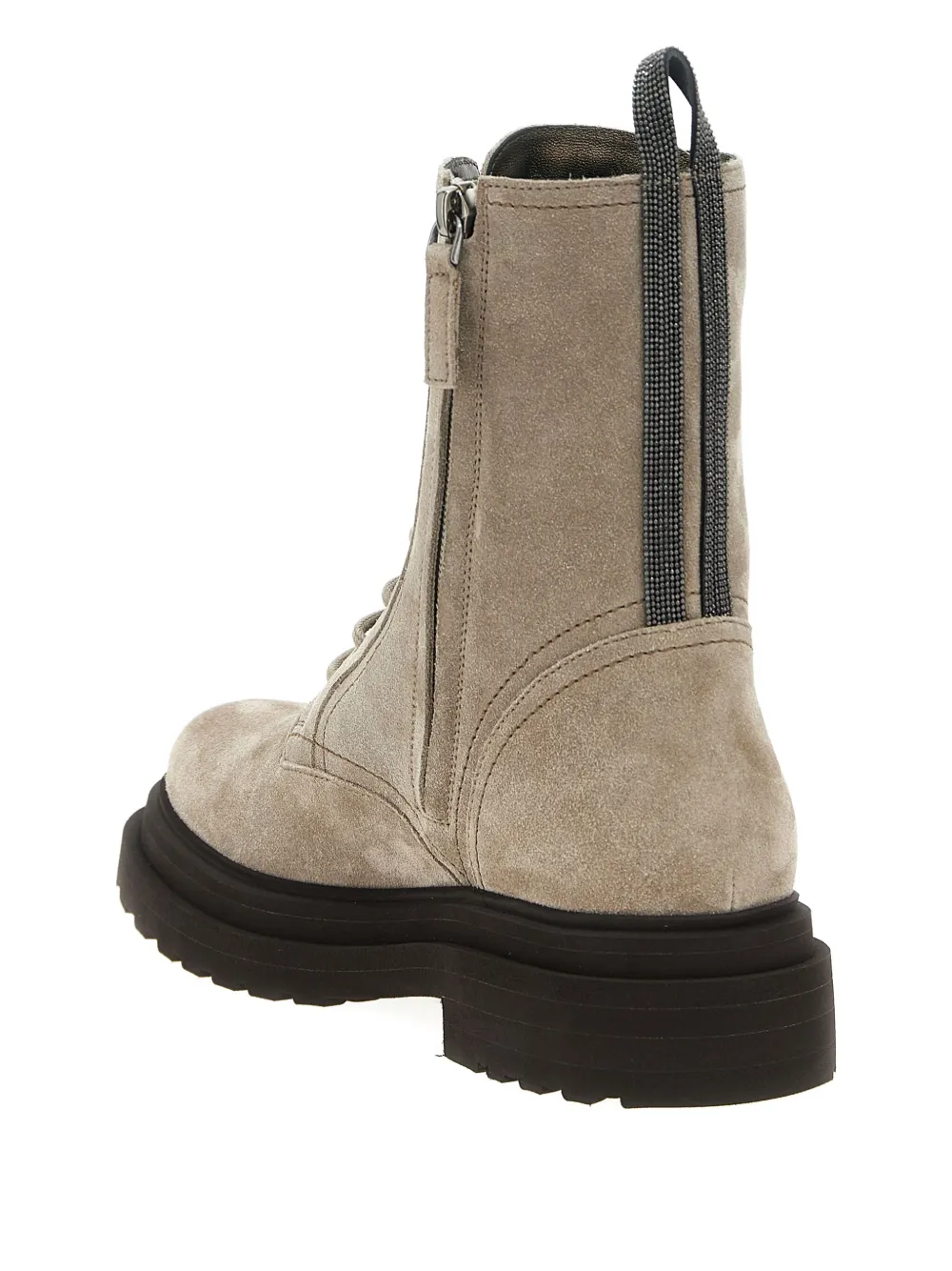 Brunello Cucinelli Monile suede combat boots Grey