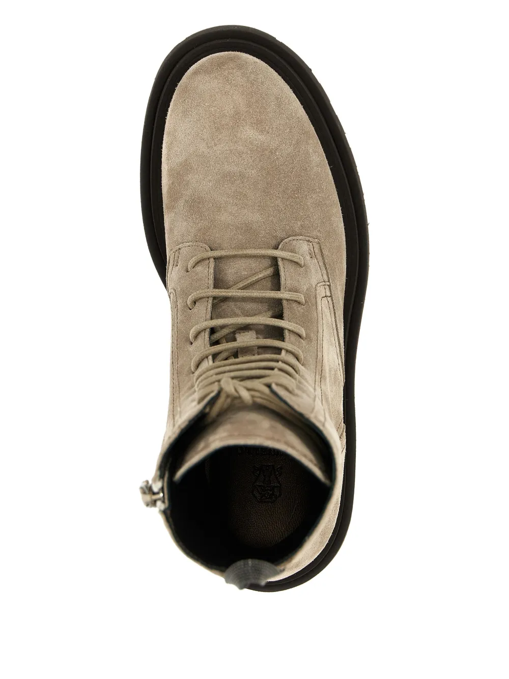 Brunello Cucinelli Monile suede combat boots Grey