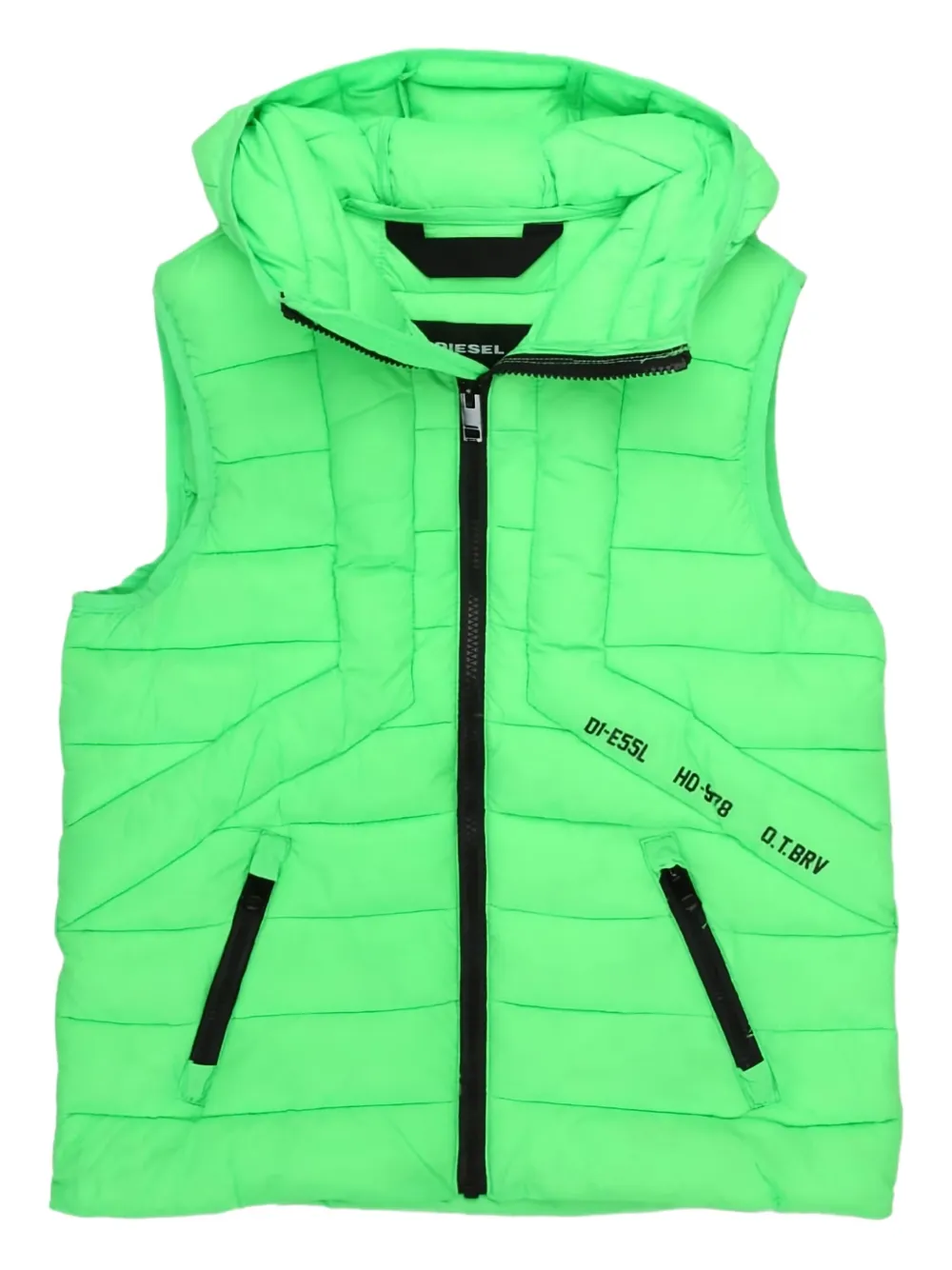 Diesel Kids hooded quilted gilet - Grün