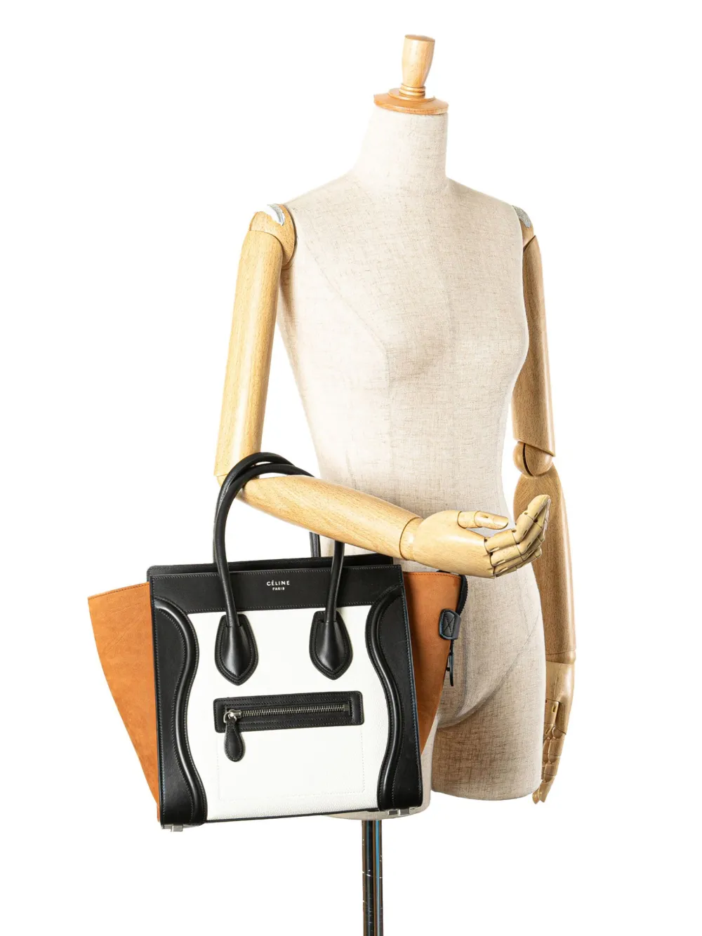 Céline Pre-Owned 2018 Micro Tricolor Nubuck and Calfskin Luggage tote bag | Pre-Owned | Image 2