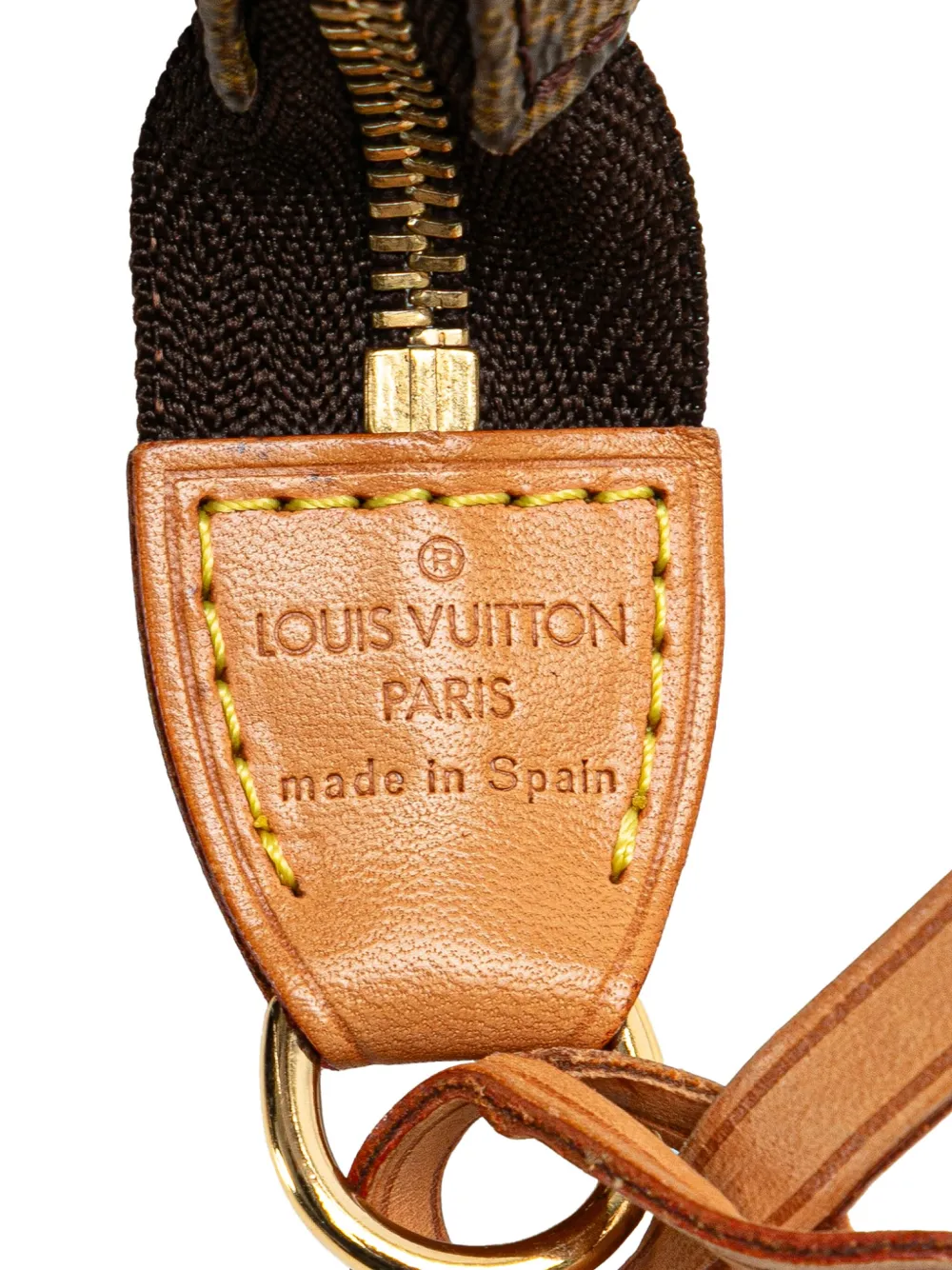 Pre-owned Louis Vuitton 2002 Monogram Pochette Accessoires Shoulder Bag In Brown