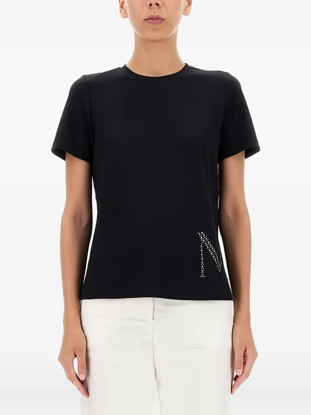 'S Max Mara Battage verfraaid T-shirt Zwart