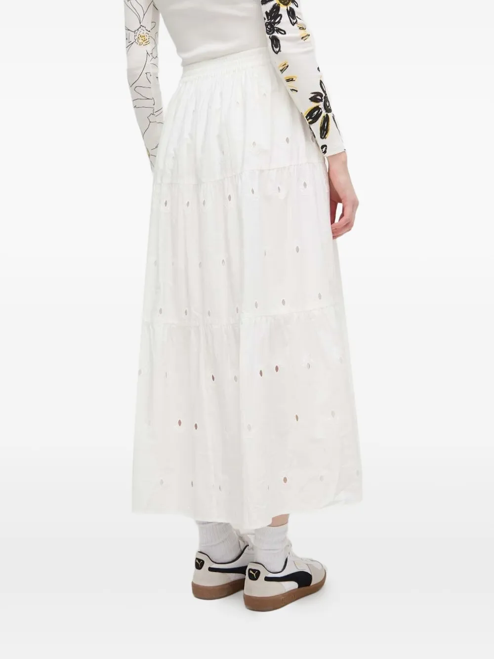 Desigual Gelaagde midi-rok Wit