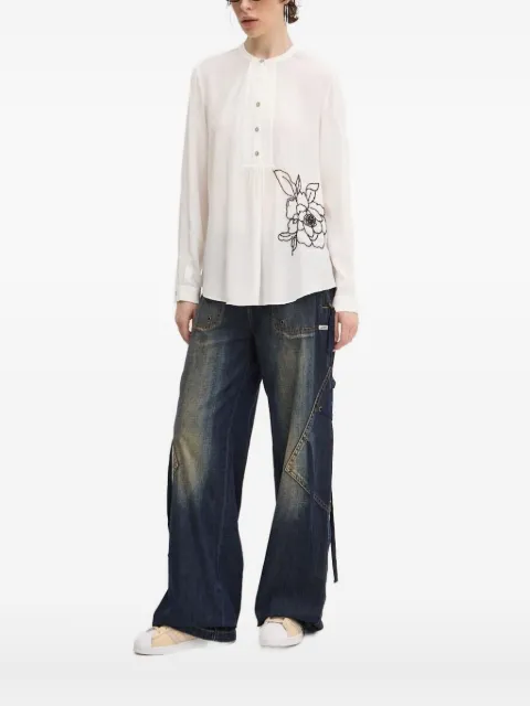 Desigual beaded-flower embellishment blouse