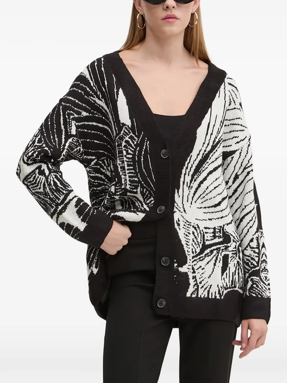 Desigual Cardigan a fiori - Bianco