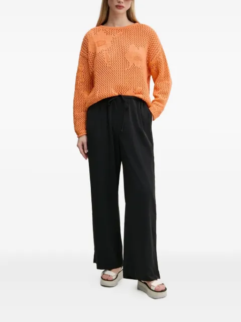 Desigual flower-pattern open-knit sweater 