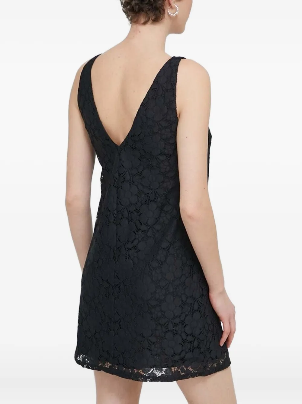 Desigual Mini-jurk met bloemenkant - Zwart