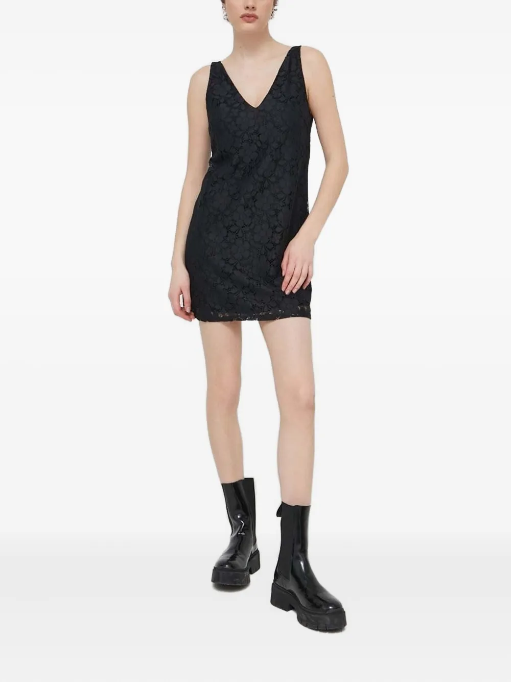 Desigual Mini-jurk met bloemenkant Zwart