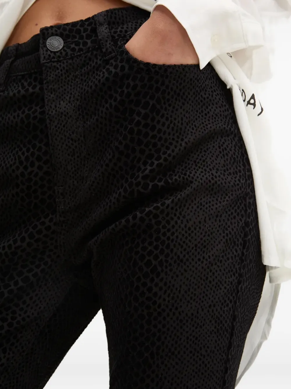 DESIGUAL SNAKESKIN-PRINT JEANS